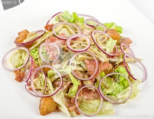 Image of Onion salad of meat with roast vegetables