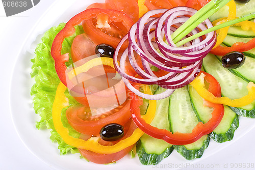 Image of sliced vegetables at the dish
