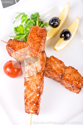 Image of salmon kebab