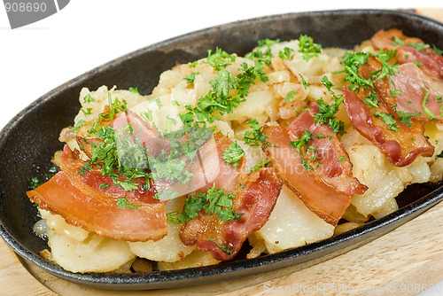 Image of Fried potato with bacon