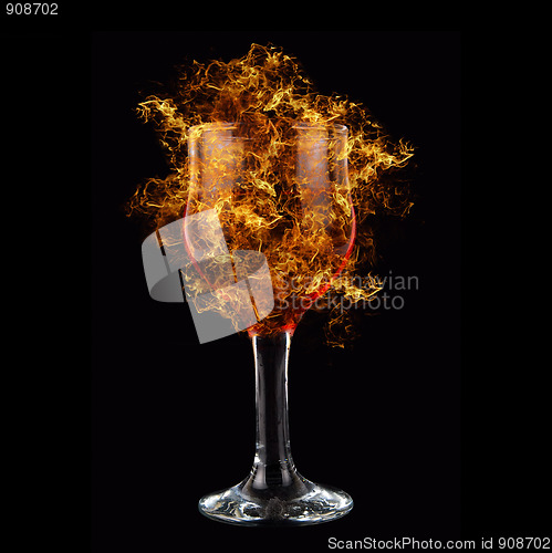 Image of red wine fire