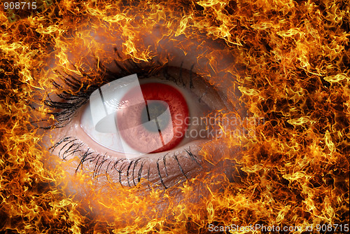 Image of Red look on fire