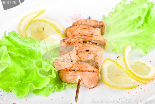 Image of salmon kebab