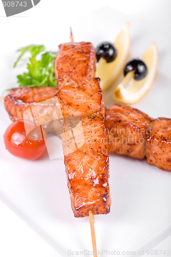 Image of salmon kebab