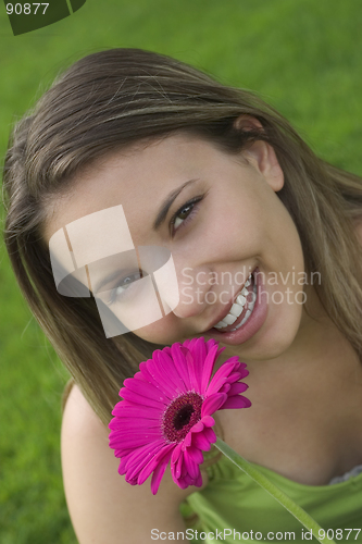 Image of Smiling Flower Girl