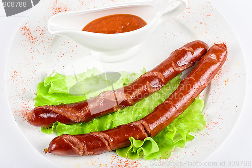 Image of grilled sausage closeup