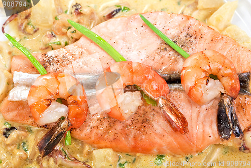 Image of Salmon fish and seafood