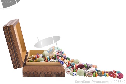 Image of wooden box and fashion beads