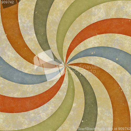 Image of sixties style grungy sunburst swirl