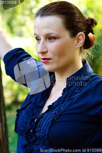 Image of Beautiful young woman closeup