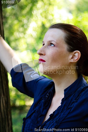 Image of Beautiful young woman closeup