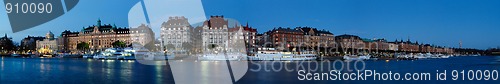 Image of Strandvagen (Ostermalm) - night panorama