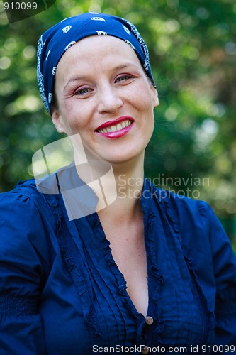 Image of Beautiful young woman smiling