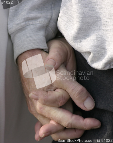 Image of older couple holding hands