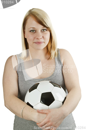 Image of Young woman with ball