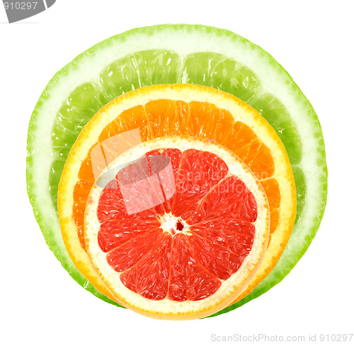 Image of Set of cross a citrus fruits