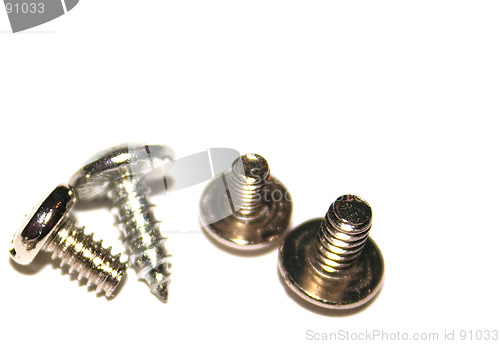 Image of screws isolated over white