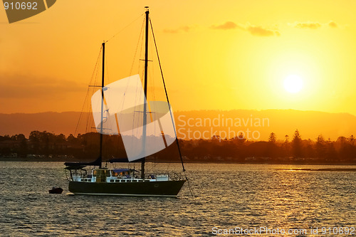 Image of Yacht At Sunset