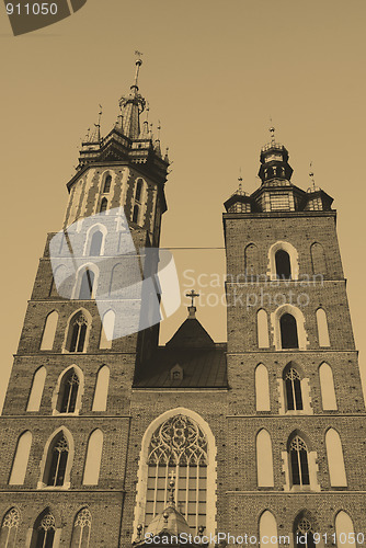 Image of The tower of Mariacki Church in Cracow, Poland