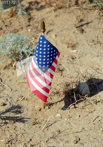 Image of US Flag in the Middle of Nowhere