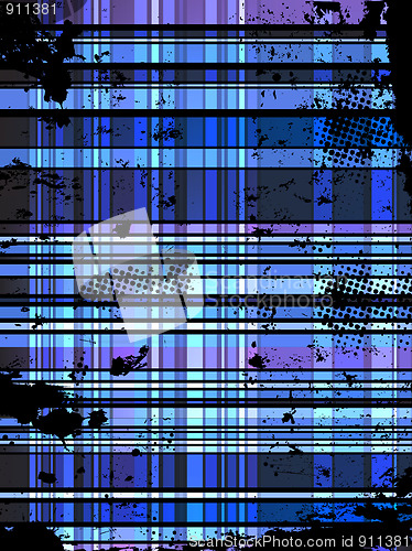 Image of Checkered Blue Grunge Background. 