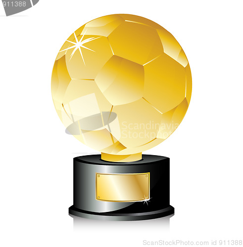 Image of Golden Ball Soccer Trophy Champion.