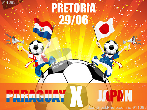 Image of Paraguay Versus japan Soccer Game.