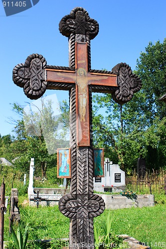 Image of Old wooden painted cross