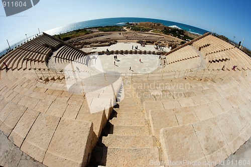 Image of Caesarea amphitheater fisheye view