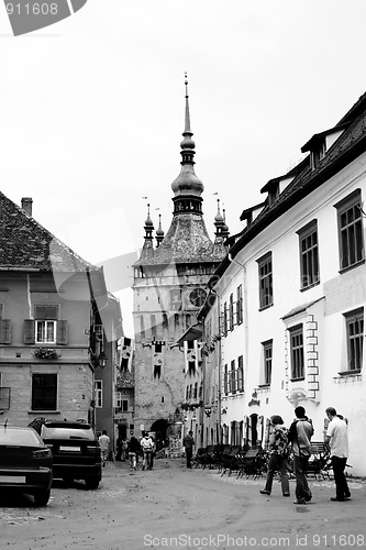 Image of Sighisoara - black and white