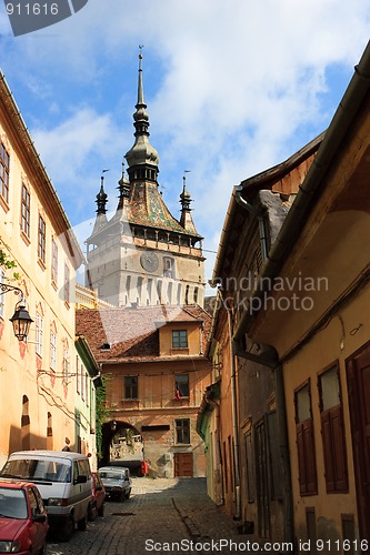 Image of Sighisoara - view of the clock tower
