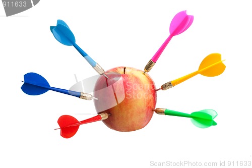 Image of Apple as aim for darts