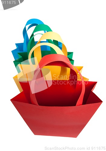 Image of Four different colors shopping bags