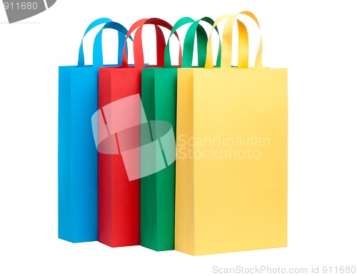 Image of Assorted colored shopping bags