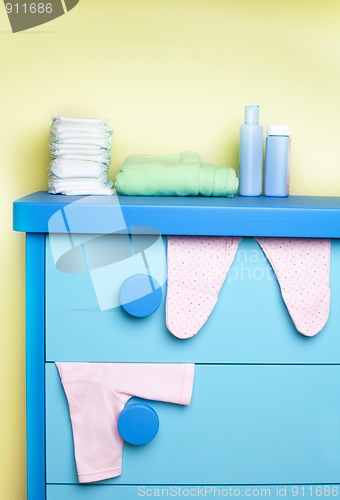 Image of cabinet in nursery room