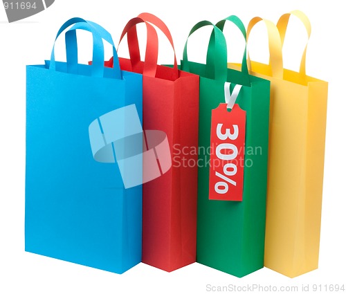 Image of Four colorful shopping bags