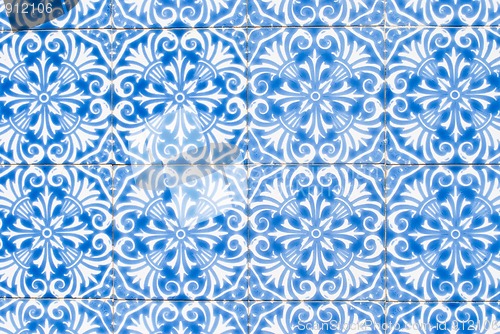 Image of Traditional Portuguese glazed tiles