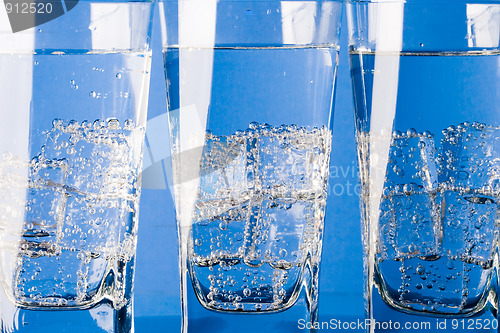 Image of three glasses with cold water