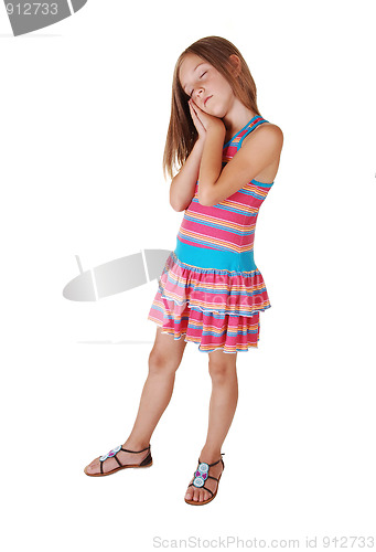 Image of Sleeping young girl.