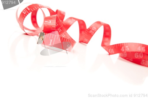 Image of Red Measuring Tape on White