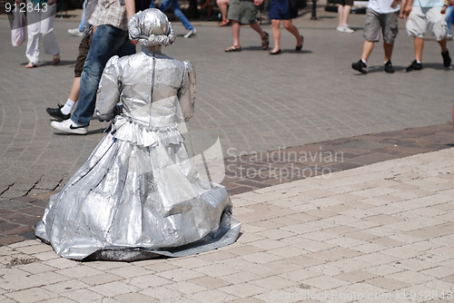 Image of Tourists on the Main Square in Cracow