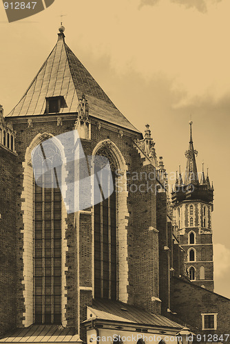 Image of The tower of Mariacki Church in Cracow, Poland