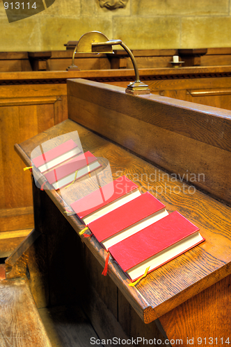 Image of Bibles in choir chapel. Saint Vitus Cathedral  Prague, Prague castle, Czech Republic - interior -choir chapel.