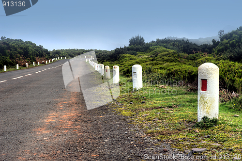 Image of Road in Plateau of Parque natural de Madeira, Madeira island,  Portugal