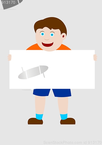 Image of Kid holding a banner