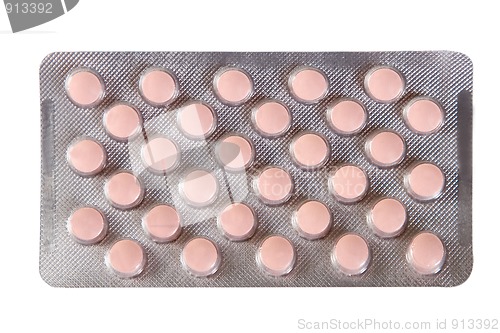 Image of pink pills, drugs blister