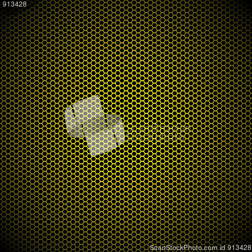 Image of hexagon gold metal background