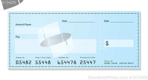 Image of bank cheque old style