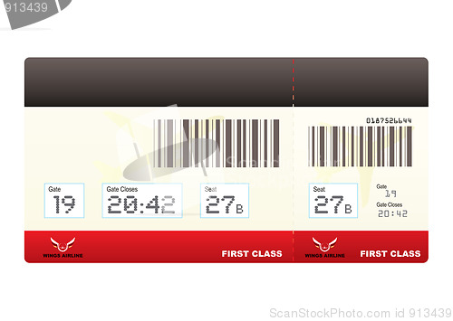 Image of plane tickets first class swipe