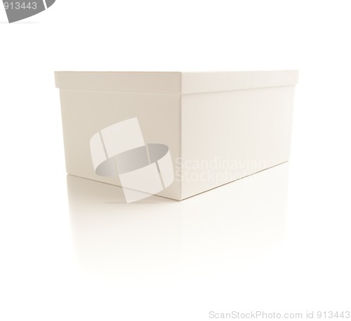 Image of White Box with Lid Isolated on Background